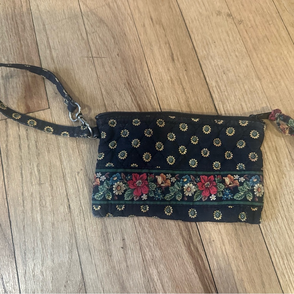 Vera Bradley Black Floral Wristlet